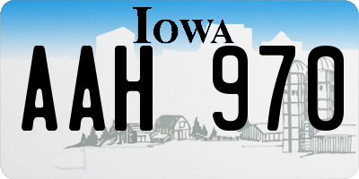 IA license plate AAH970