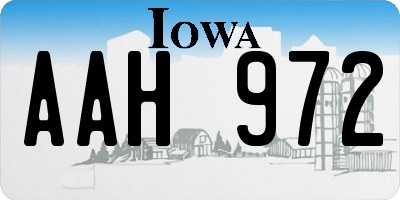 IA license plate AAH972