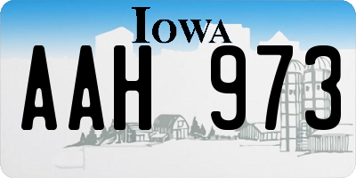 IA license plate AAH973