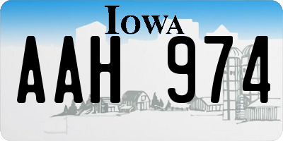 IA license plate AAH974