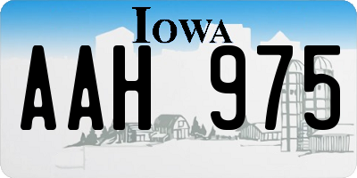 IA license plate AAH975