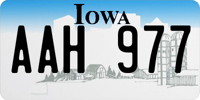 IA license plate AAH977