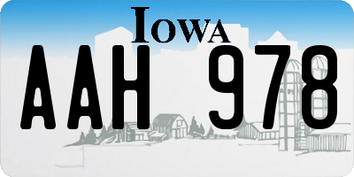 IA license plate AAH978