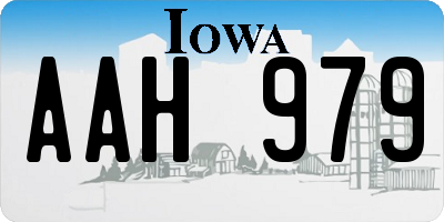 IA license plate AAH979