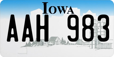 IA license plate AAH983