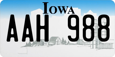 IA license plate AAH988