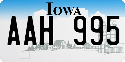 IA license plate AAH995