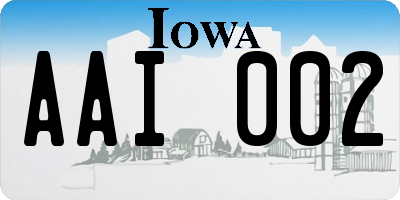 IA license plate AAI002