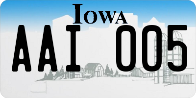 IA license plate AAI005