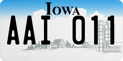 IA license plate AAI011