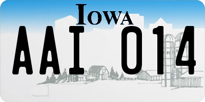 IA license plate AAI014