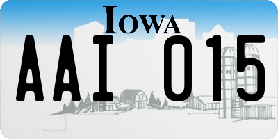 IA license plate AAI015