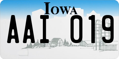 IA license plate AAI019