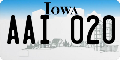 IA license plate AAI020
