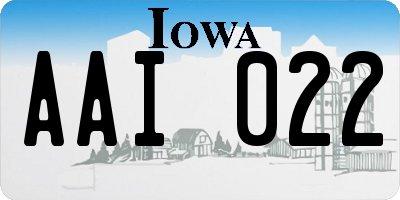 IA license plate AAI022