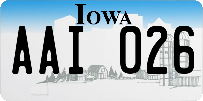 IA license plate AAI026