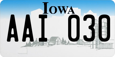 IA license plate AAI030