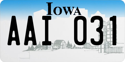 IA license plate AAI031