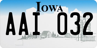 IA license plate AAI032