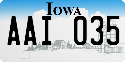 IA license plate AAI035