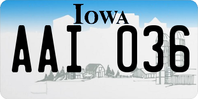 IA license plate AAI036