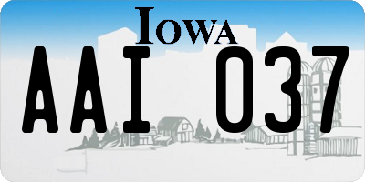 IA license plate AAI037