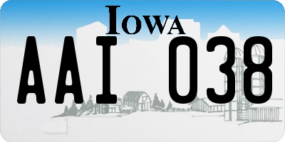 IA license plate AAI038