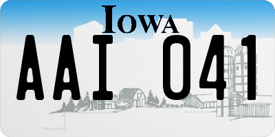 IA license plate AAI041