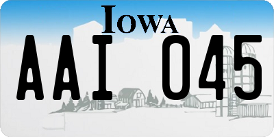 IA license plate AAI045