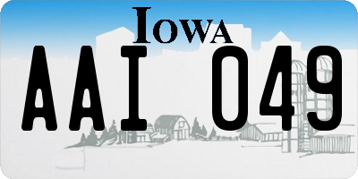 IA license plate AAI049