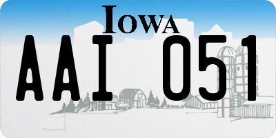 IA license plate AAI051