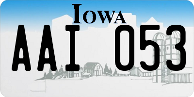 IA license plate AAI053