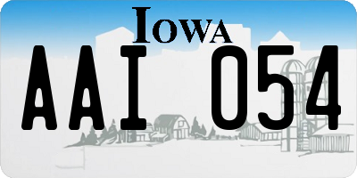 IA license plate AAI054