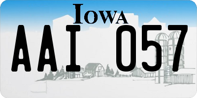 IA license plate AAI057