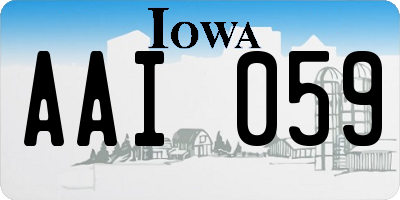 IA license plate AAI059