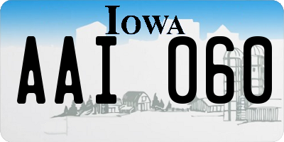 IA license plate AAI060