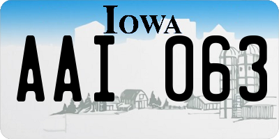IA license plate AAI063