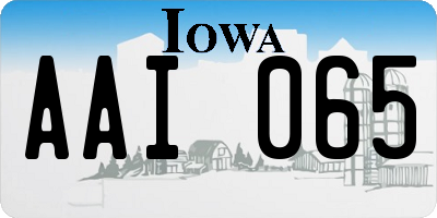 IA license plate AAI065