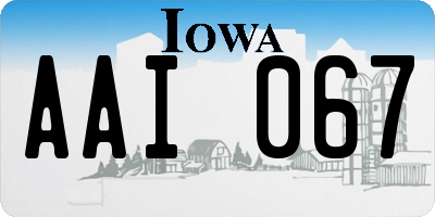 IA license plate AAI067