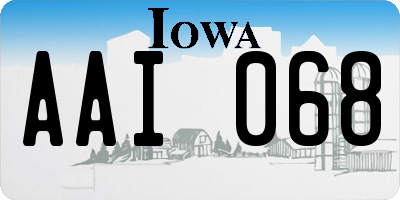 IA license plate AAI068