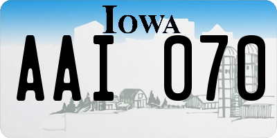 IA license plate AAI070