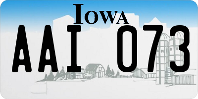 IA license plate AAI073