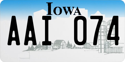 IA license plate AAI074