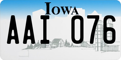 IA license plate AAI076