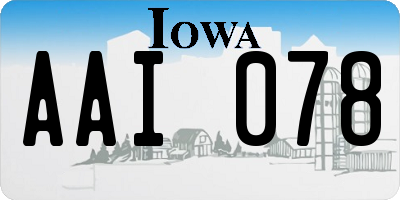 IA license plate AAI078