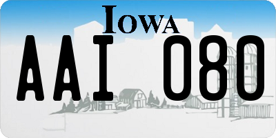 IA license plate AAI080