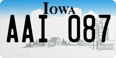 IA license plate AAI087