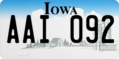 IA license plate AAI092