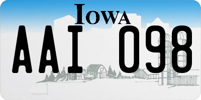 IA license plate AAI098