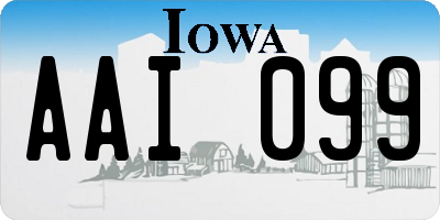 IA license plate AAI099